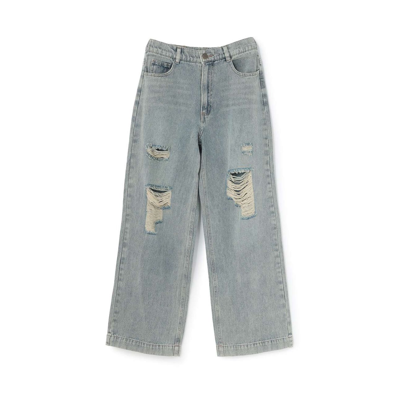 [LTXC] Distressed Denim Wide Pants,Sax blue, large image number 11