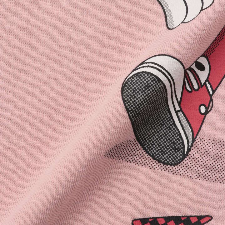 [USA Cotton] Heart Character Motif Wide Long Sleeve T-Shirt,Charcoal gray, medium image number 5