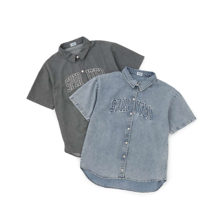 [LTXC/Cool Touch] Denim Loose Tunic Shirt Dress,Gray, medium image number 5