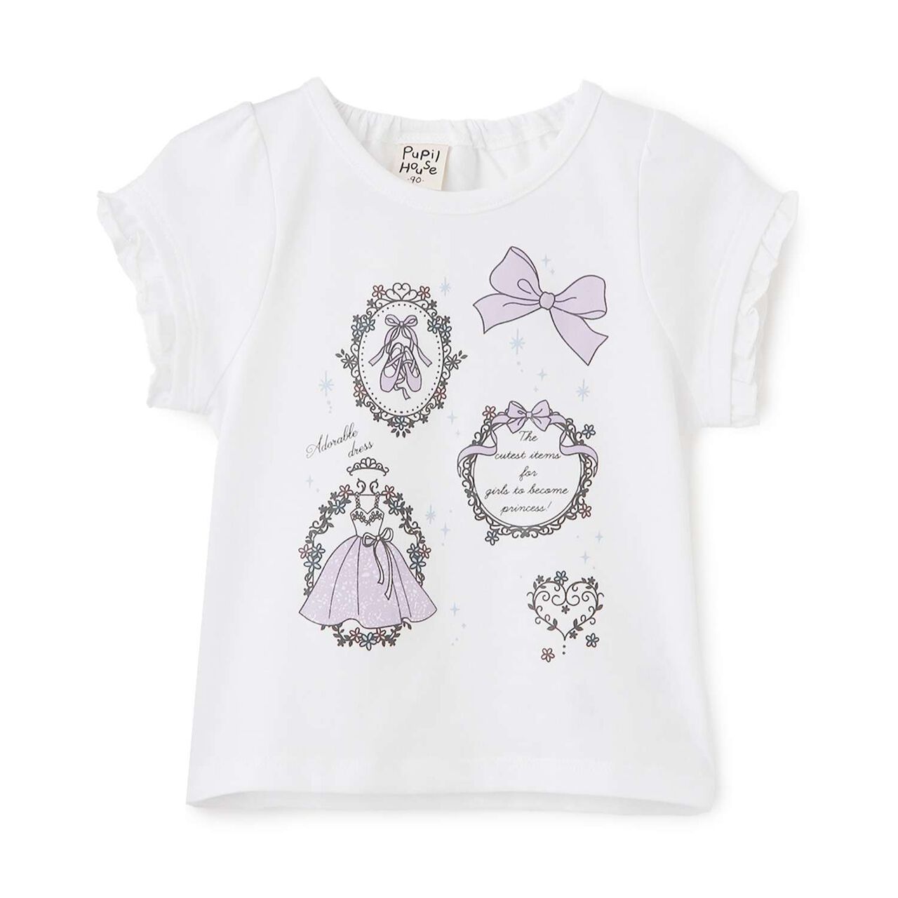 Ballet Motif Sleeve Frill T-Shirt,Light pink, large image number 8