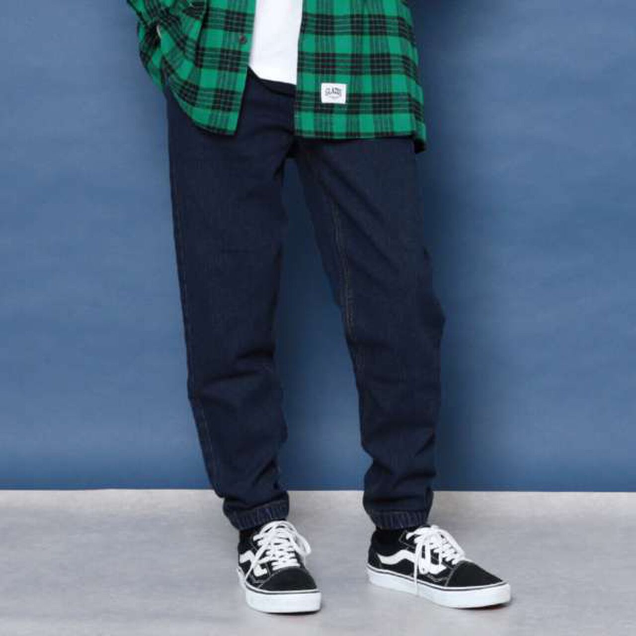 Stretch Denim Jogger Pants,Deep blue, large image number 0