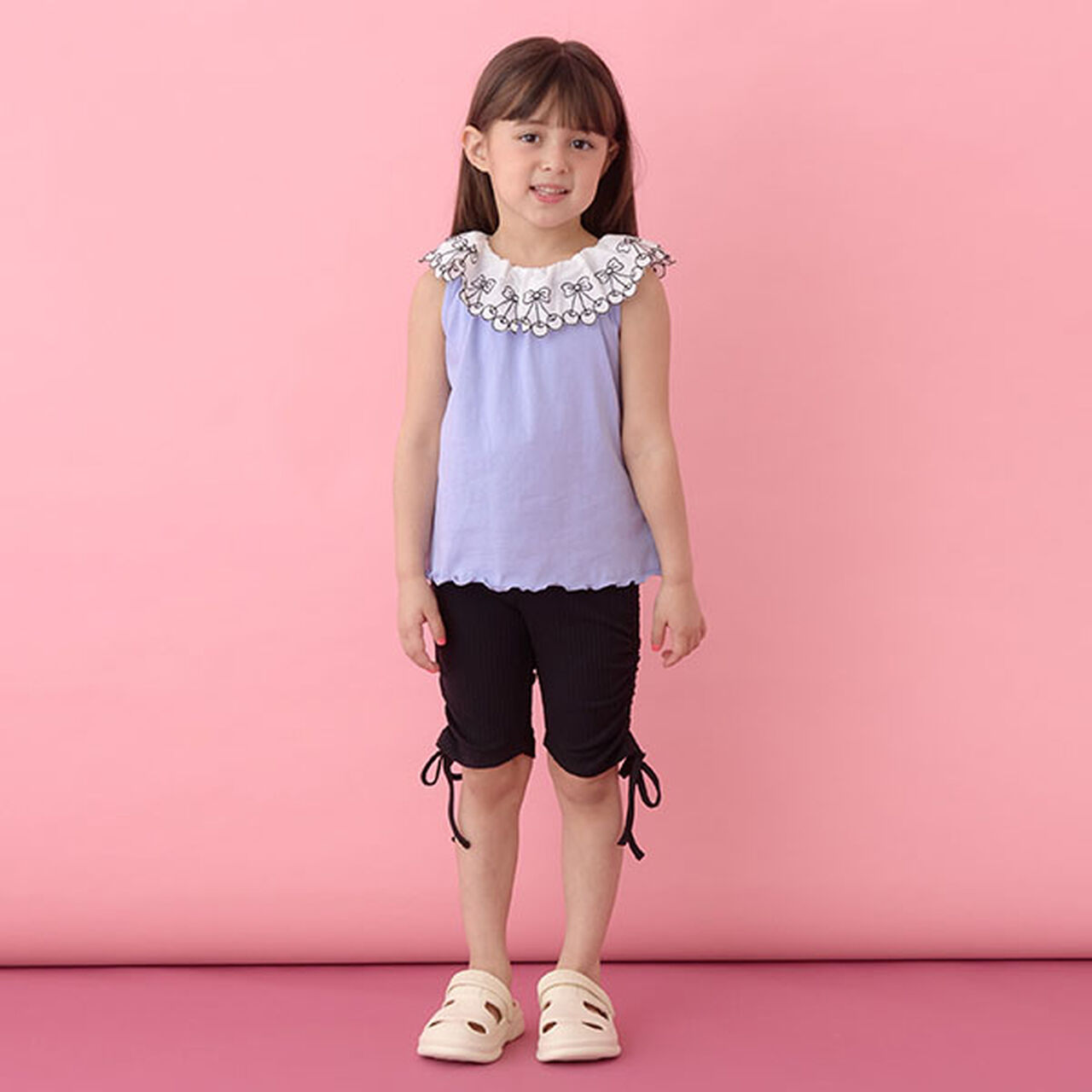 5-Length Shirred Leggings,Moderate pink, large image number 10