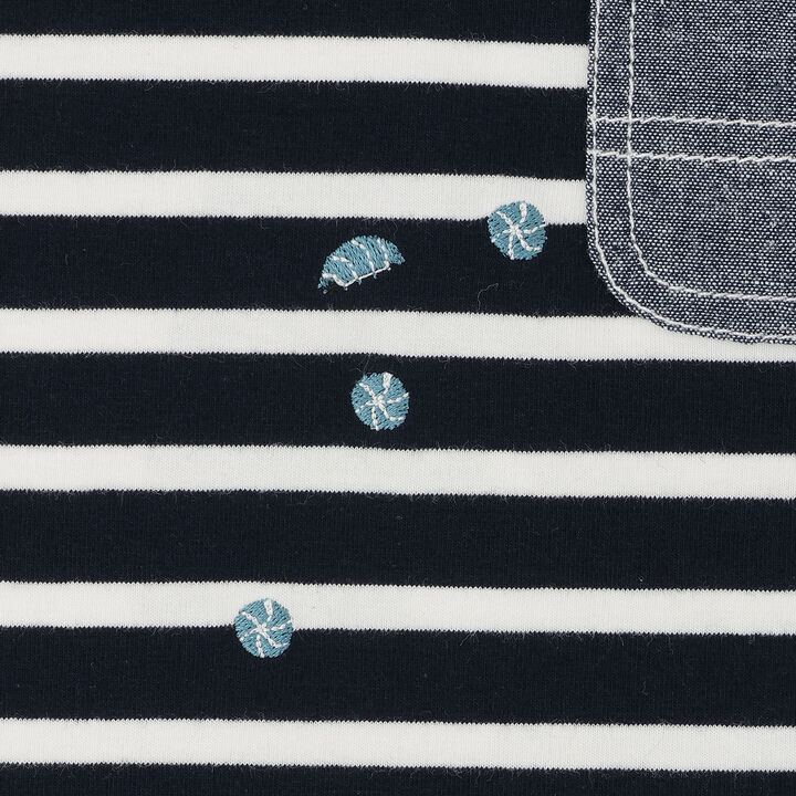 Insect Stripe Pattern Long-Sleeve T-Shirt with Pocket,Navy, medium image number 13
