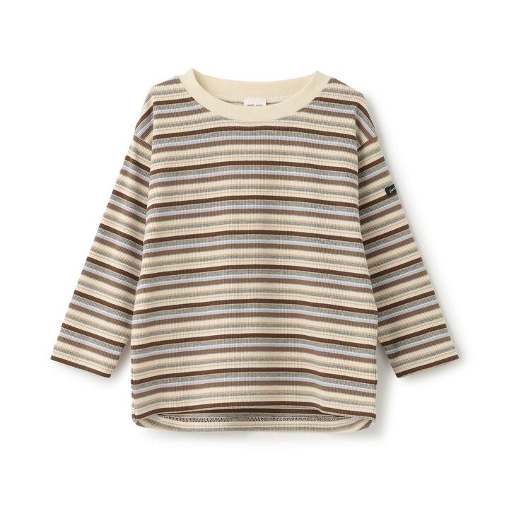 Multi-Stripe Ribbed Long-Sleeve T-Shirt,Pearl white, medium image number 4