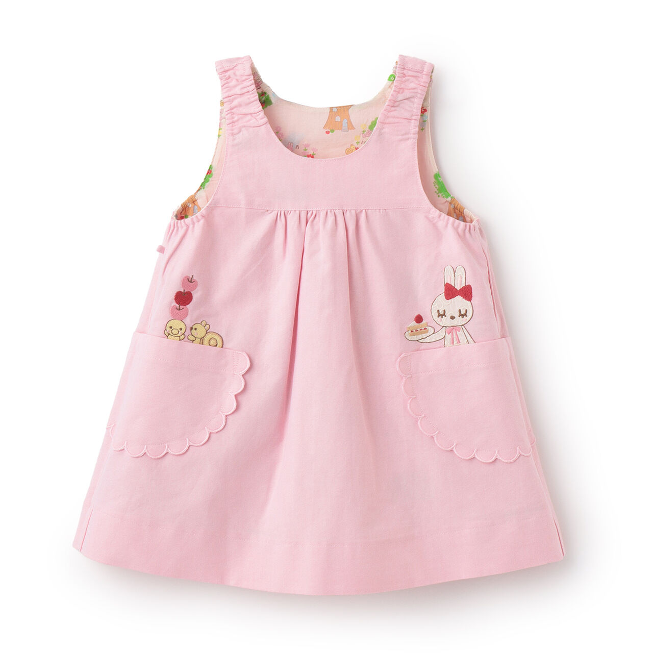 All-Over Pattern Lawn &times; Chambray Reversible Jumper Skirt,Blue, large image number 2