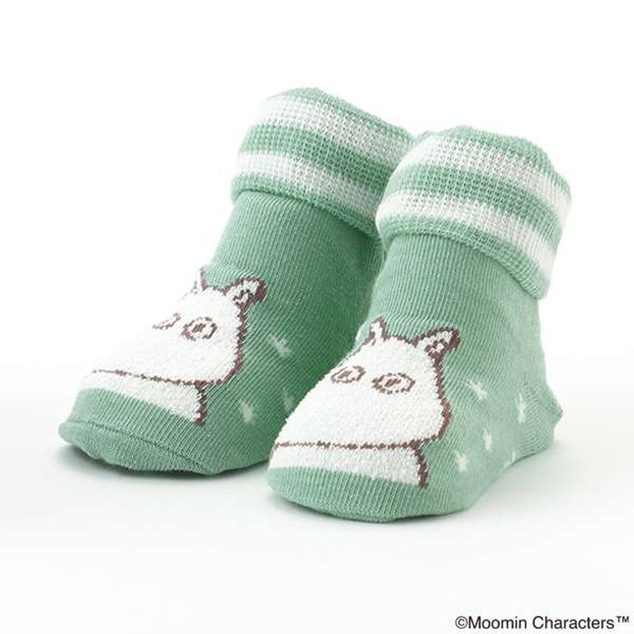 MOOMIN Nyoro-Nyoro Cup Socks,Light green, large image number 1