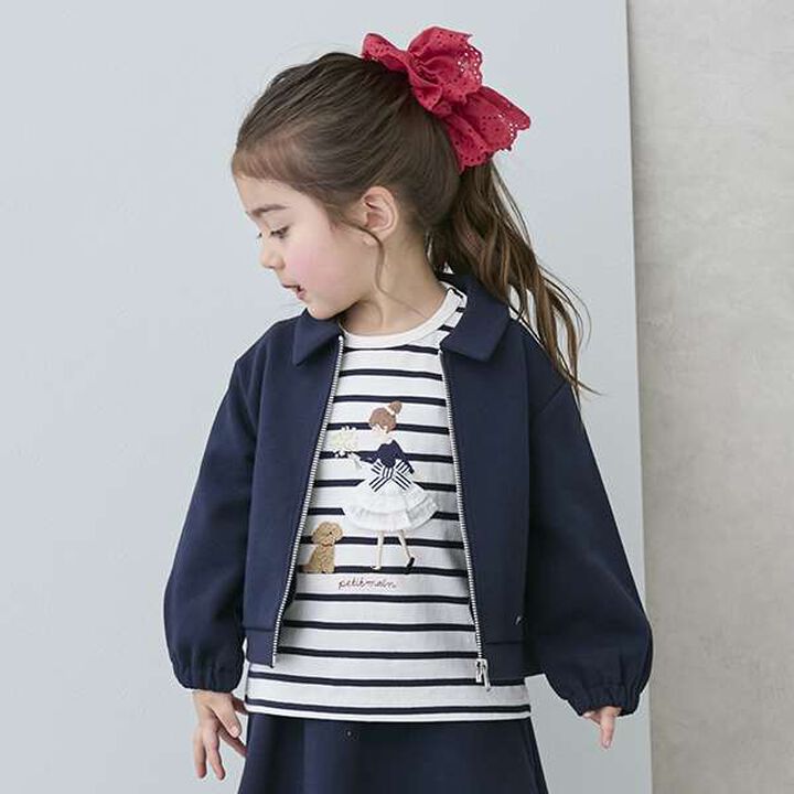 [Link/Pollen Protection] Zip Cut Bomber Jacket (Kids Size),Light beige, medium image number 14