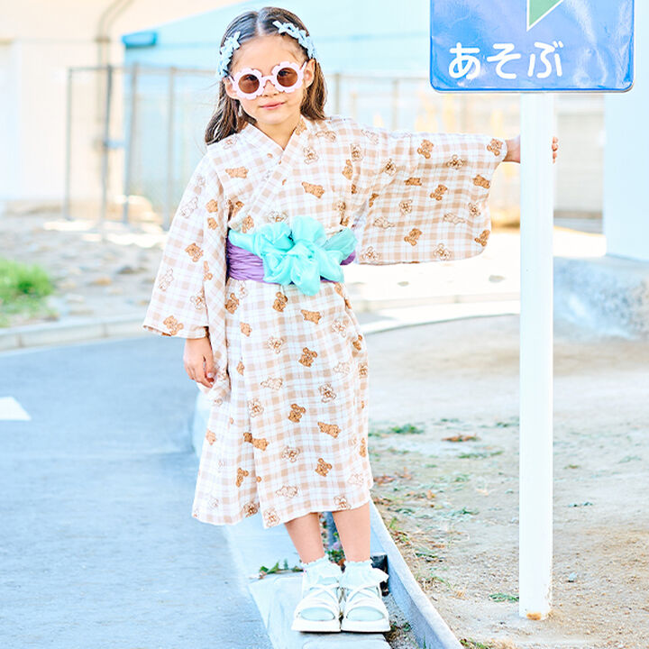 Pattern Assortment Easy-to-Wear One-Piece Yukata (2-Piece Obi Set),Deep red, medium image number 29