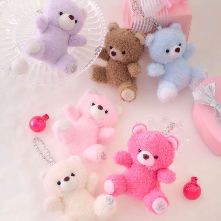 Fluffy Bear Charm with Chain,Ivory, medium image number 6