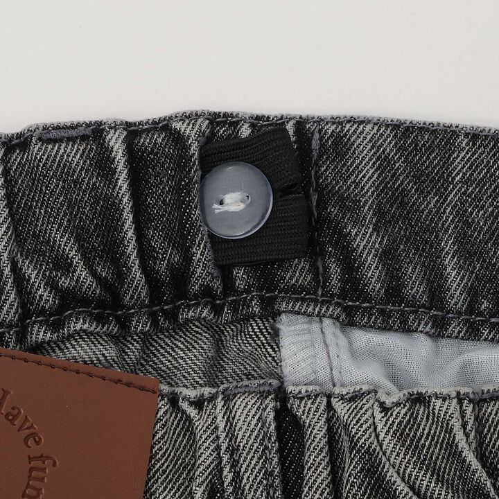 Sparkling Motif Wide Denim Pants,Navy, medium image number 6