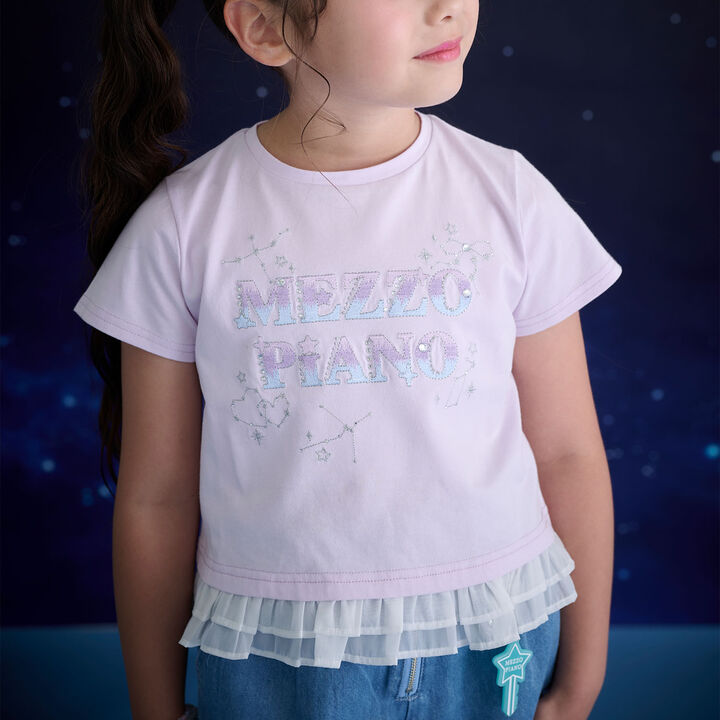 Sparkling Zodiac Logo Short Sleeve T-Shirt [Cool Touch],Pink, medium image number 3