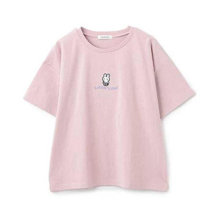 Front Character Embroidery T-Shirt,Sax blue, medium image number 11