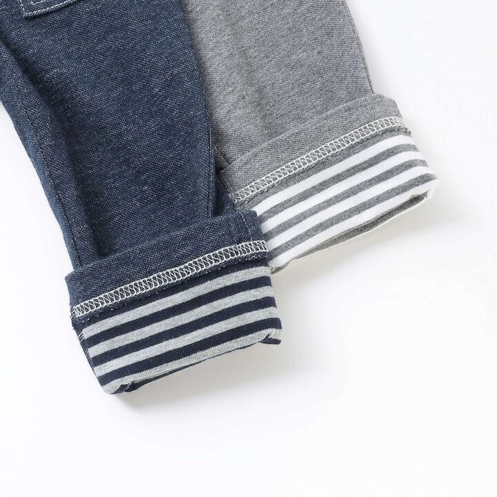 Denim-Look Knit Twill Pants,Navy, medium image number 5