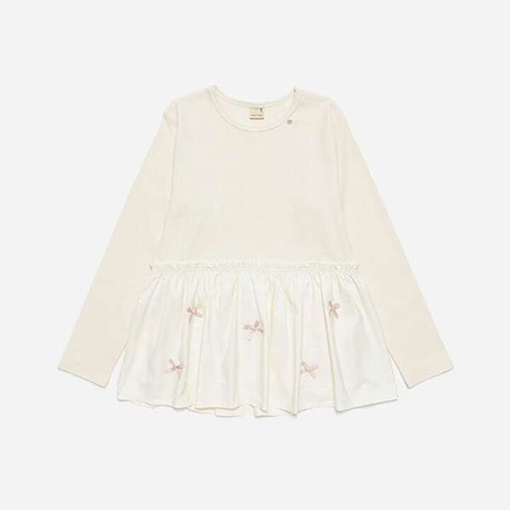 [Link] Ribbon Peplum Long T-Shirt,Lavender, medium image number 9