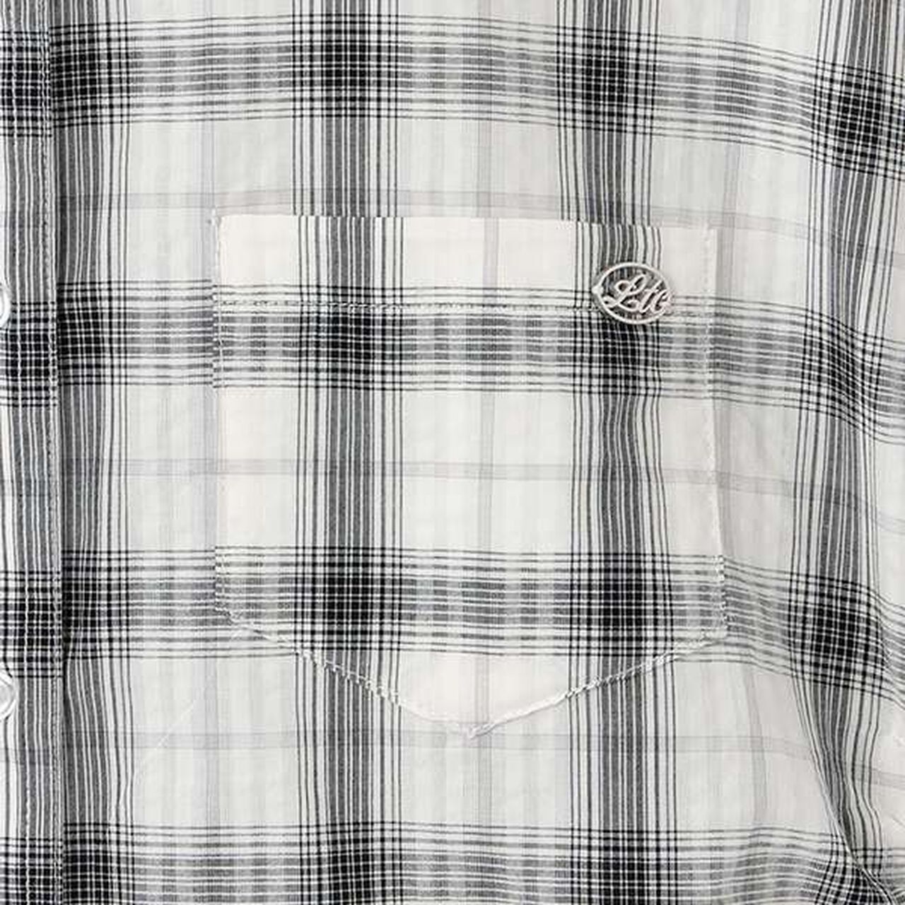 [100% Cotton] Checkered Sleeveless Drawstring Shirt,Black, large image number 5