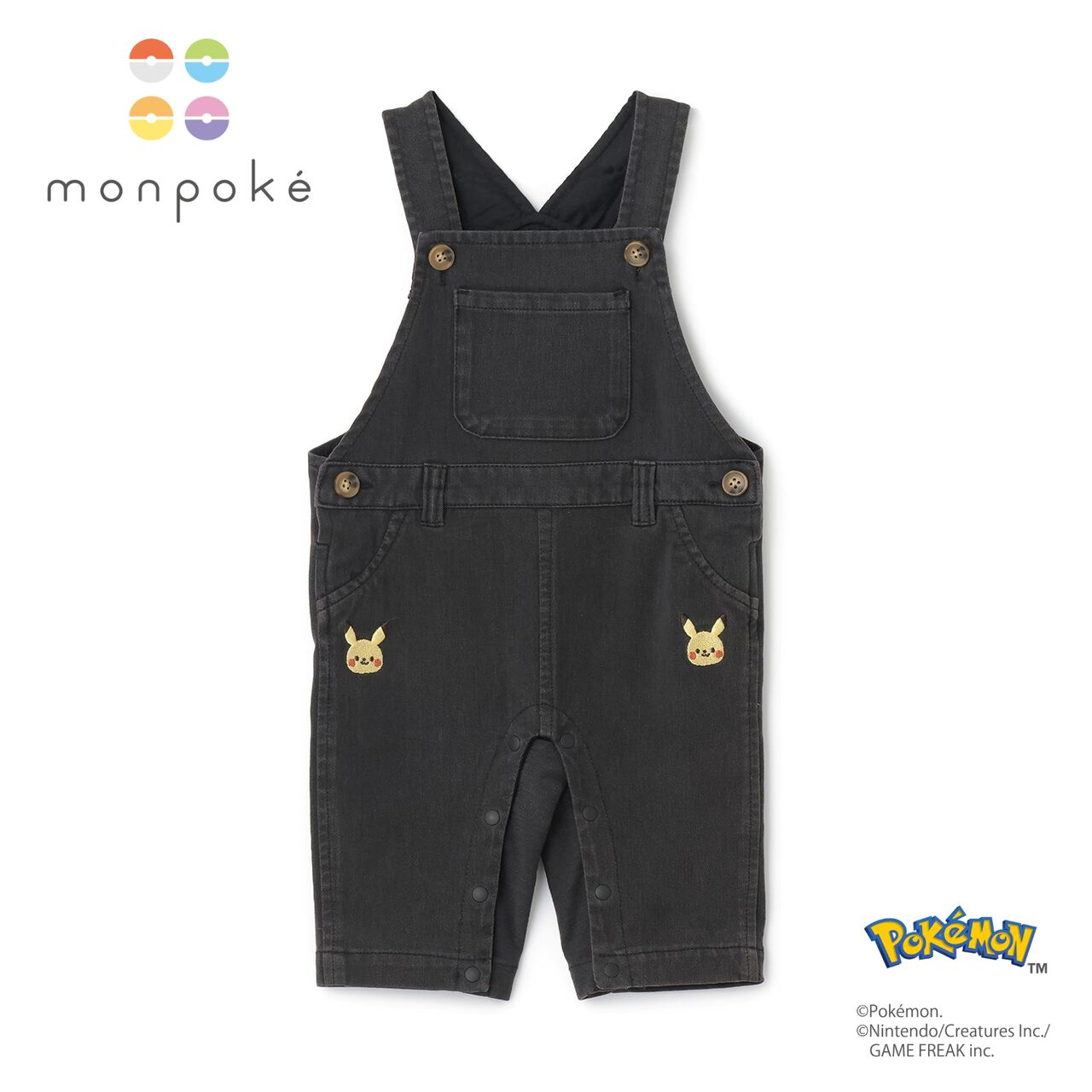 [Monpoke] Motif Overalls,Black, large image number 3