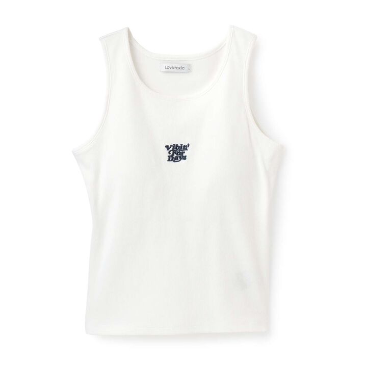 Ribbed Tank Top with Cup,Off white, medium image number 0