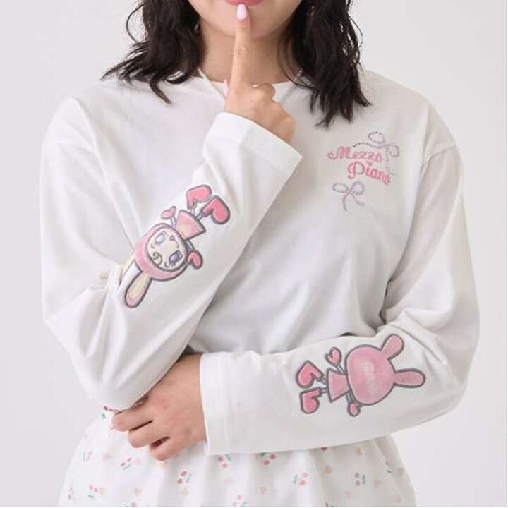 Berie-chan Sleeve Applique T-Shirt,, medium