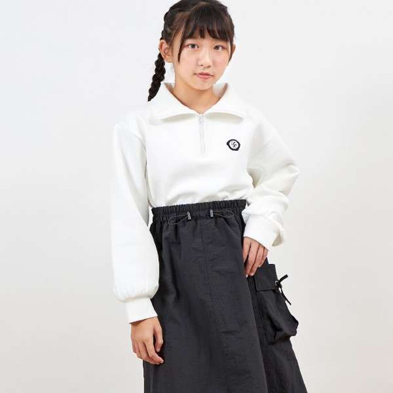 Troislapins Half-Zip Docking Cargo One-Piece Dress (140-160),Beige, large image number 9