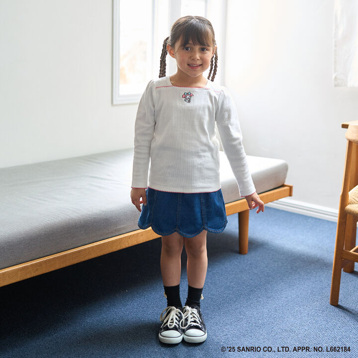 Sanrio Characters One-Point Embroidery Top,Black, medium image number 15