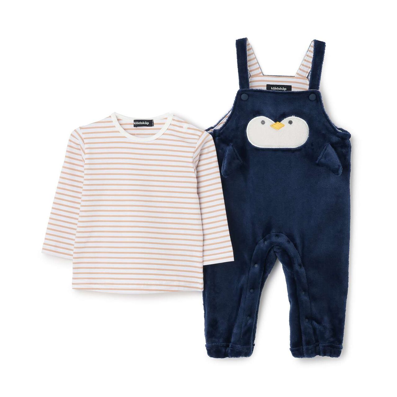 Creature T-Shirt & Boa Fabric Overalls Set,Navy, large image number 10