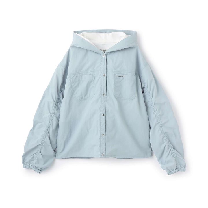 [130cm有] UV防護&middot;防潑水&middot;花粉防護連帽外套內裡3WAY短夾克,米白色, medium image number 21