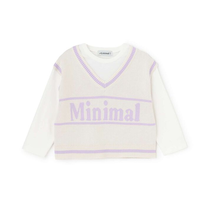 Arael Vest Layered T-Shirt,Lavender, medium image number 10