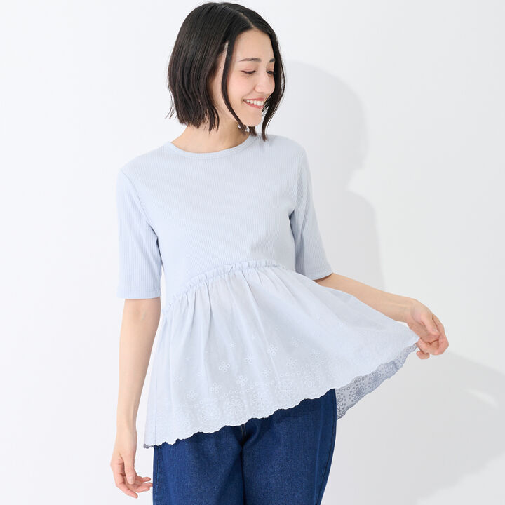[Link/Cool Touch] Lace Docking T-Shirt,, medium