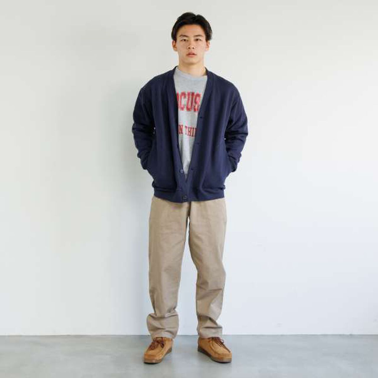 Quick-Dry & Pilling-Resistant Fleece Simple Cardigan,Top gray, large image number 1