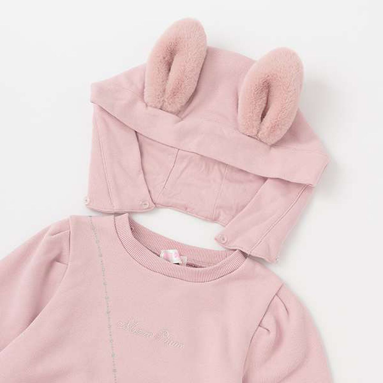 Bunny Pouch One-Piece Dress,Pink, large image number 9