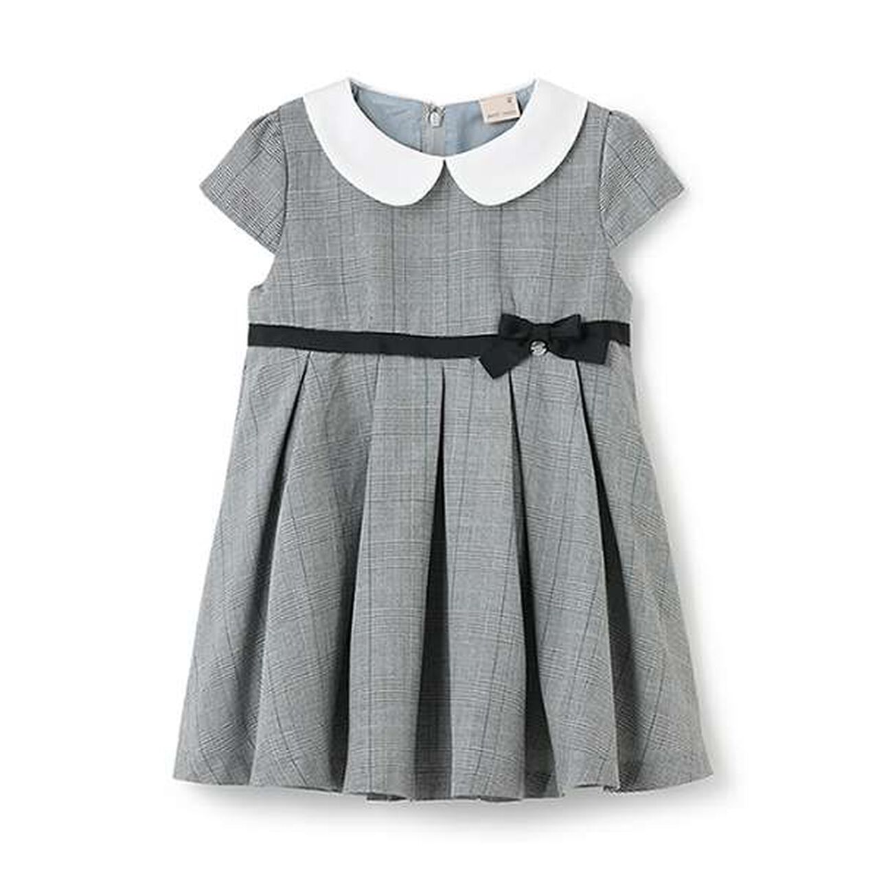 Occasion Collar Pleated One-Piece Dress,Light gray, large image number 0
