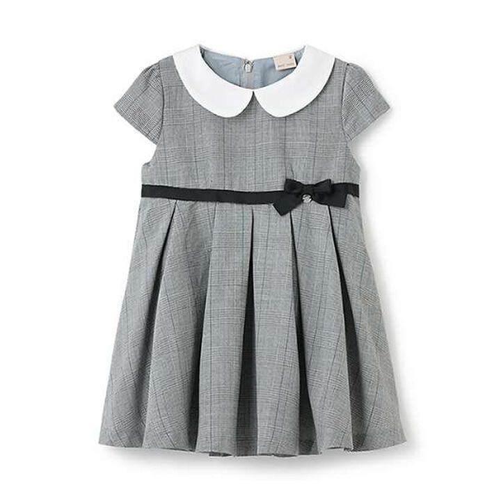 Occasion Collar Pleated One-Piece Dress,Light gray, medium image number 0
