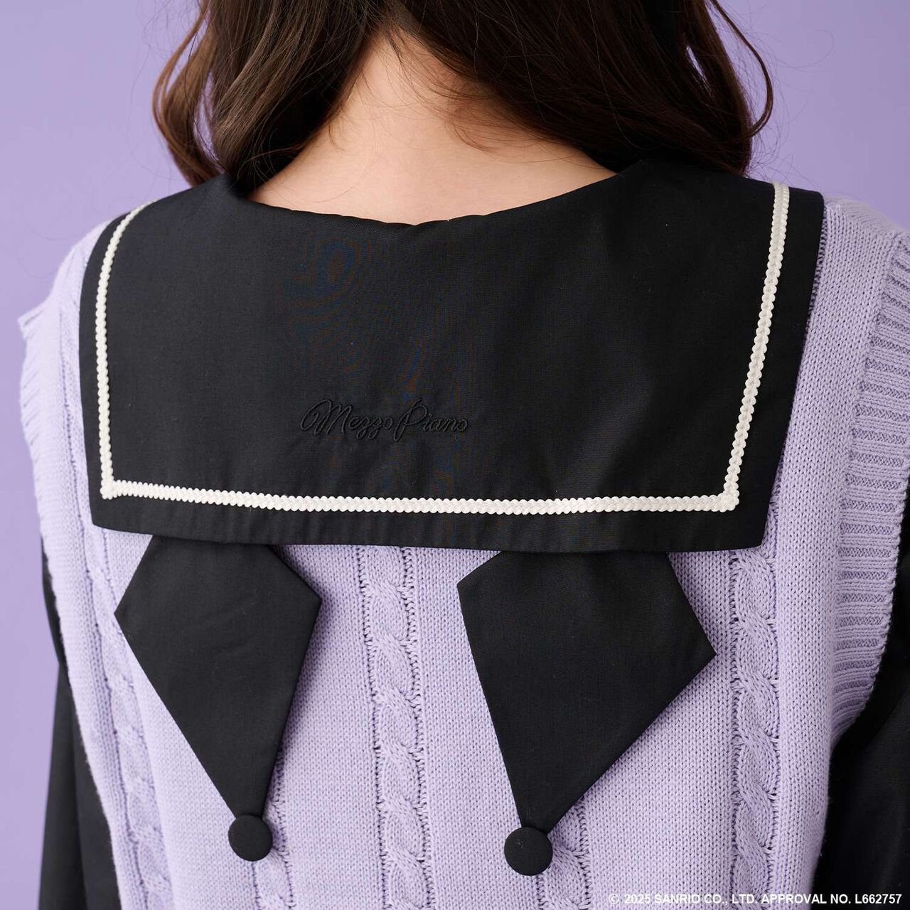 My Melody / Kuromi Knit Vest & Sailor Blouse Set,Purple, large image number 26