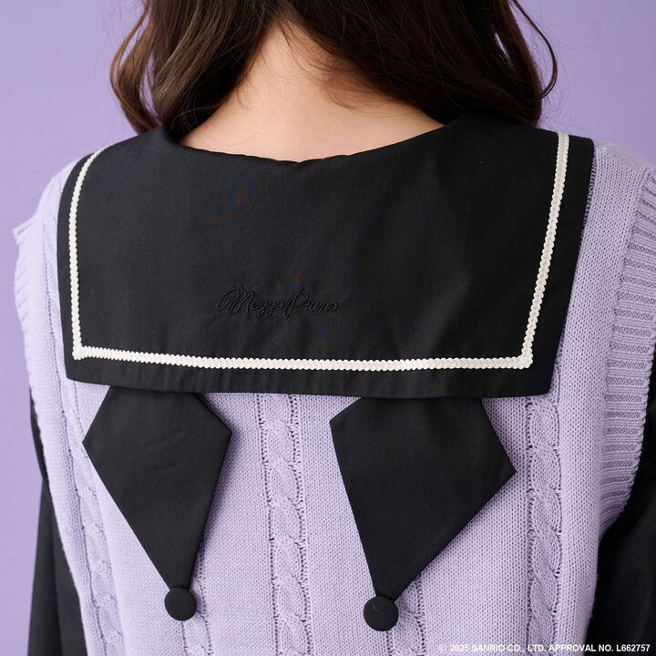 My Melody / Kuromi Knit Vest & Sailor Blouse Set,Purple, medium image number 26