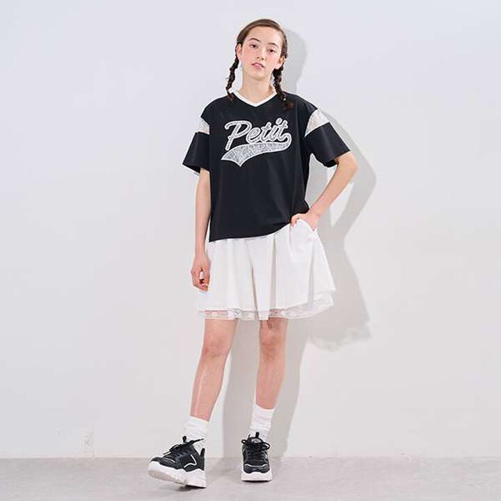 Lace Hem Culottes,Off white, medium image number 14