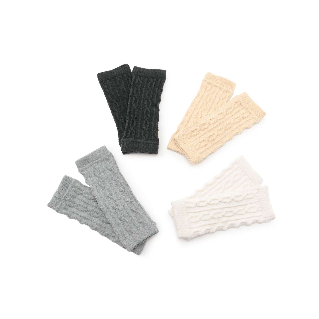 Fluffy Cable Knit Leg Warmers,Top gray, large image number 4