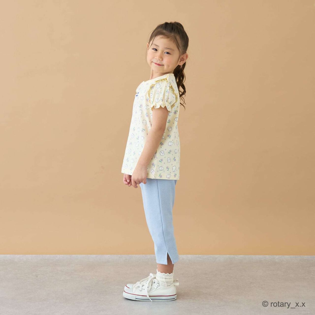 100% Cotton Lovely Monmon Quick-Dry UV Puff Sleeve All-Over Print T-Shirt,Yellow green, large image number 18