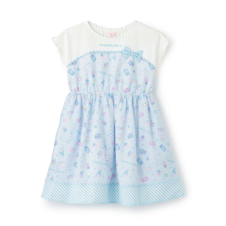 Fancy Pop Pattern One-Piece Dress,Turquoise, medium image number 0