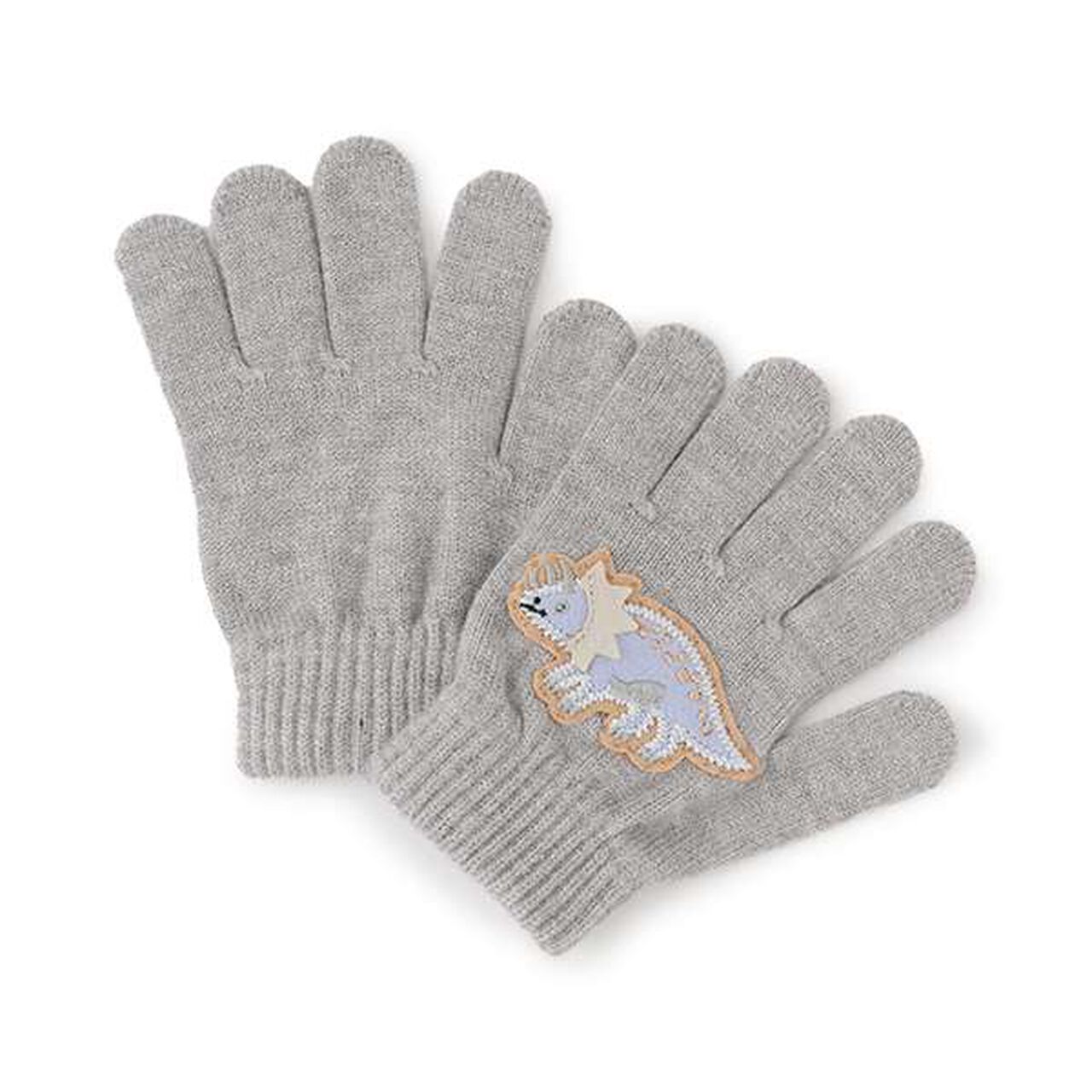 Appliqué Gloves,Gray, large image number 0