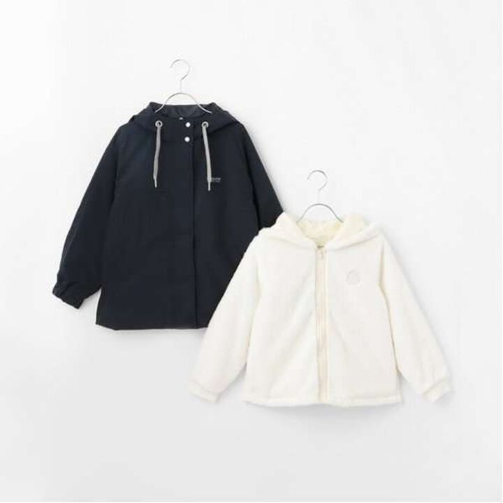 Water-Repellent Faux Fur Liner 3-Way Jacket,Light beige, medium image number 14