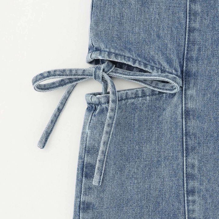 Denim Slit Wide Pants,Blue, medium image number 15
