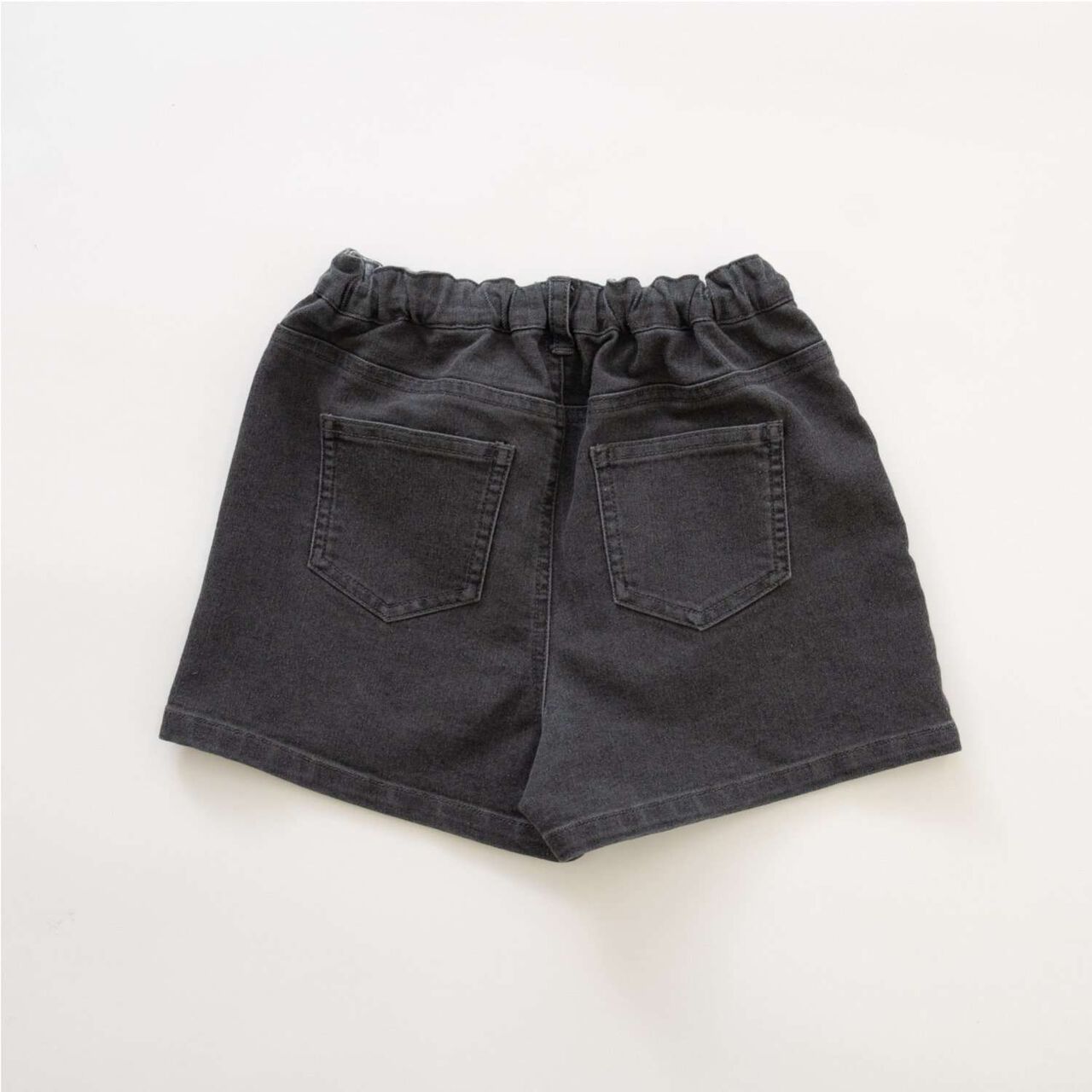 Denim Mini Wrap Skirt Pants,Charcoal gray, large image number 6