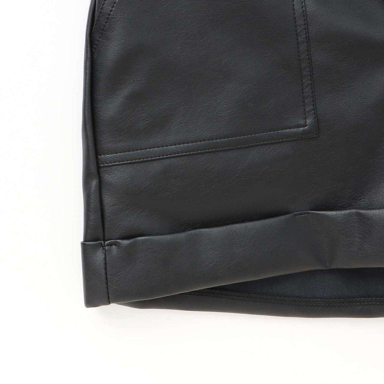 [LTXC] Faux Leather Shorts,Black, large image number 11