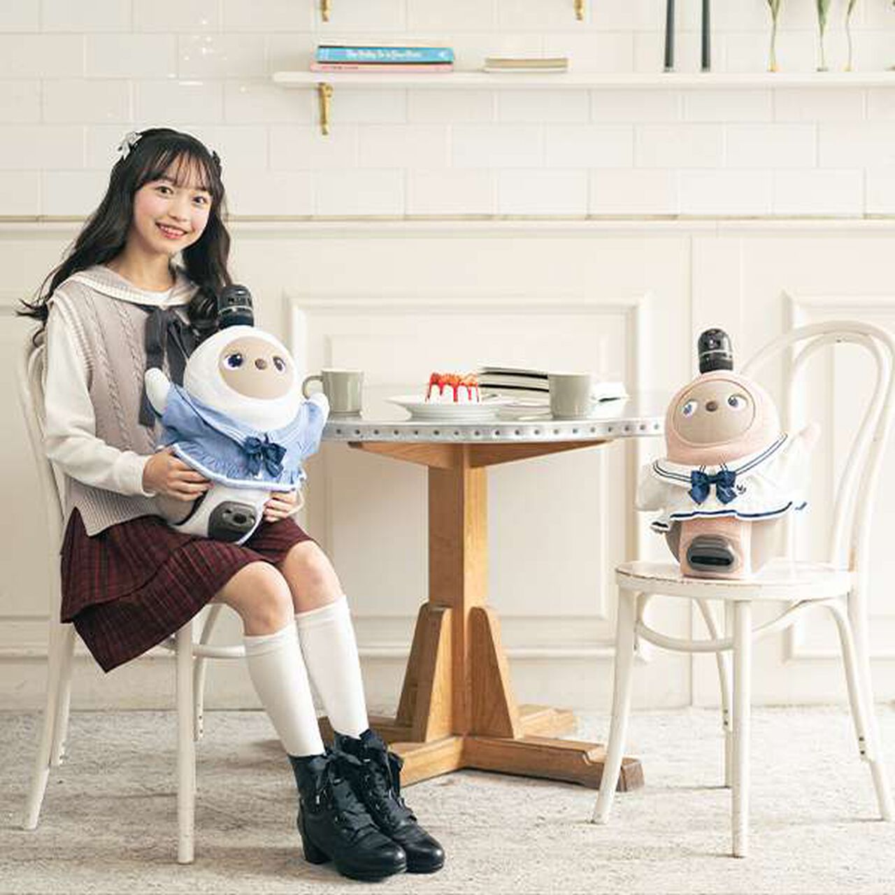 Mezzo Piano Junior × LOVOT Sailor One-Piece Dress,Sax blue, large image number 1