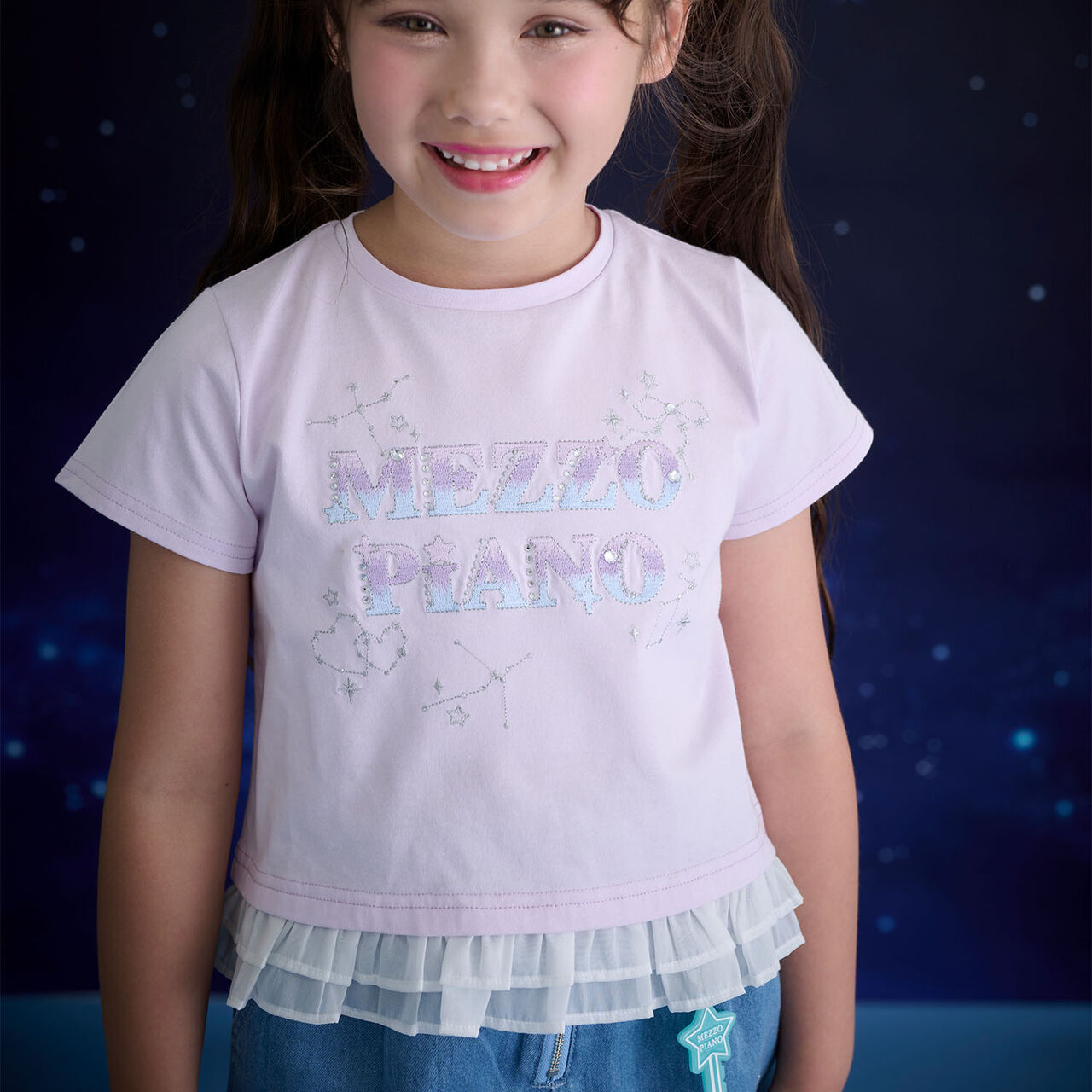 Sparkling Zodiac Logo Short Sleeve T-Shirt [Cool Touch],Pink, large image number 2