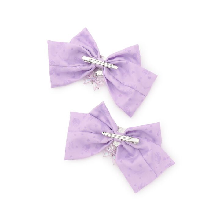 Shinako-chan Ribbon Hair Clip Set (2 Pieces),Lavender, medium image number 1
