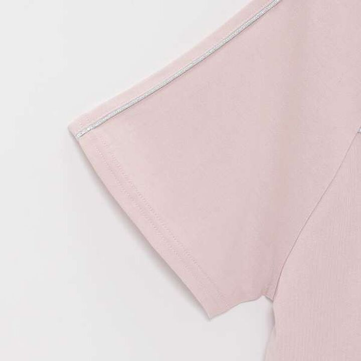 Lame Piping Half-Zip T-Shirt,Navy, medium image number 11