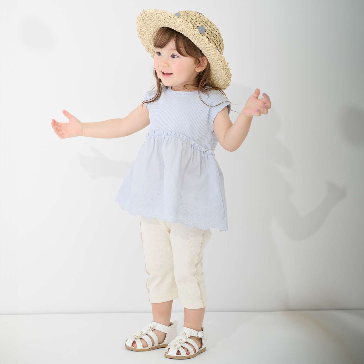 [Cool Touch] 7/10 Length Merrowed Flare Pants,Pearl white, large image number 0