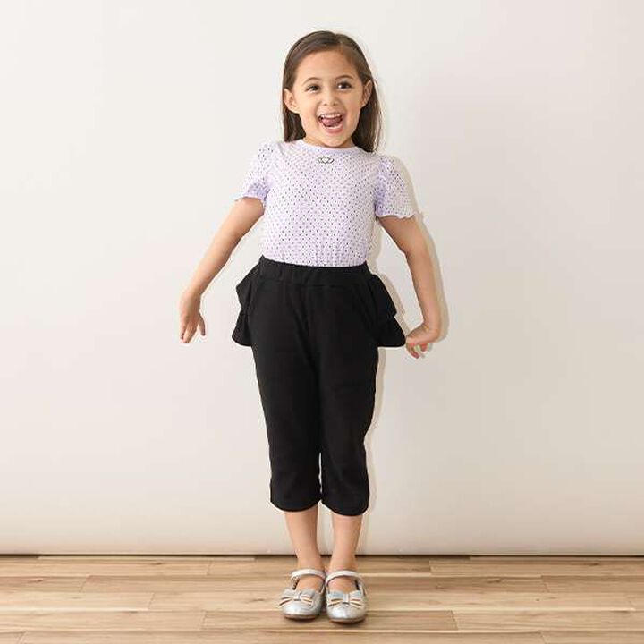 Soft Cotton Mini Puff Short Sleeve T-Shirt with Dot Print,Off white, medium image number 5