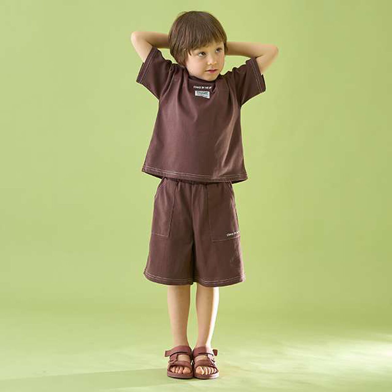 [Coordinatable Setup] [Kaiteki Tenjiku] Contrast Stitching 5-Length Pants,Deep blue, large image number 11